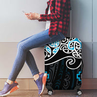 Blue Aotearoa Tukutuku Manawa Tapu Luggage Cover Ta Moko Toi Maori LT9 - Polynesian Pride