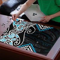 Blue Aotearoa Tukutuku Manawa Tapu Puzzle Ta Moko Toi Maori - Polynesian Pride