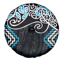 Blue Aotearoa Tukutuku Manawa Tapu Spare Tire Cover Ta Moko Toi Maori LT9 - Polynesian Pride