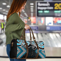 Blue Aotearoa Tukutuku Manawa Tapu Travel Bag Ta Moko Toi Maori LT9 - Polynesian Pride