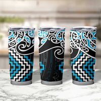 Blue Aotearoa Tukutuku Manawa Tapu Tumbler Cup Ta Moko Toi Maori LT9 - Polynesian Pride
