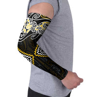 Gold Aotearoa Tukutuku Manawa Tapu Arm Sleeves Ta Moko Toi Maori LT9 - Polynesian Pride