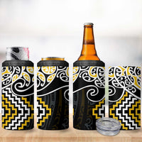 Gold Aotearoa Tukutuku Manawa Tapu 4 in 1 Can Cooler Tumbler Ta Moko Toi Maori LT9 - Polynesian Pride