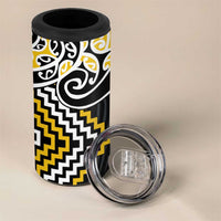 Gold Aotearoa Tukutuku Manawa Tapu 4 in 1 Can Cooler Tumbler Ta Moko Toi Maori LT9 - Polynesian Pride