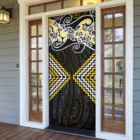 Gold Aotearoa Tukutuku Manawa Tapu Door Cover Ta Moko Toi Maori LT9 - Polynesian Pride
