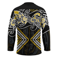 Gold Aotearoa Tukutuku Manawa Tapu Hockey Jersey Ta Moko Toi Maori LT9 - Polynesian Pride