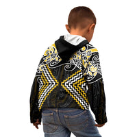 Gold Aotearoa Tukutuku Manawa Tapu Kid Hoodie Ta Moko Toi Maori LT9 - Polynesian Pride