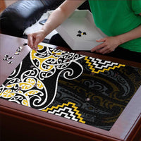 Gold Aotearoa Tukutuku Manawa Tapu Puzzle Ta Moko Toi Maori - Polynesian Pride