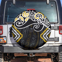 Gold Aotearoa Tukutuku Manawa Tapu Spare Tire Cover Ta Moko Toi Maori LT9 Gold - Polynesian Pride