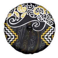 Gold Aotearoa Tukutuku Manawa Tapu Spare Tire Cover Ta Moko Toi Maori LT9 - Polynesian Pride