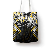Gold Aotearoa Tukutuku Manawa Tapu Tote Bag Ta Moko Toi Maori LT9 - Polynesian Pride
