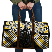 Gold Aotearoa Tukutuku Manawa Tapu Travel Bag Ta Moko Toi Maori LT9 Gold - Polynesian Pride