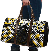 Gold Aotearoa Tukutuku Manawa Tapu Travel Bag Ta Moko Toi Maori LT9 - Polynesian Pride