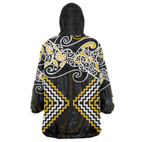 Gold Aotearoa Tukutuku Manawa Tapu Wearable Blanket Hoodie Ta Moko Toi Maori LT9 - Polynesian Pride
