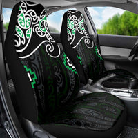 Green Aotearoa Tukutuku Manawa Tapu Car Seat Cover Ta Moko Toi Maori LT9 - Polynesian Pride