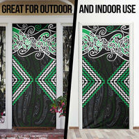 Green Aotearoa Tukutuku Manawa Tapu Door Cover Ta Moko Toi Maori LT9 - Polynesian Pride