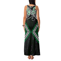 Green Aotearoa Tukutuku Manawa Tapu Family Matching Tank Maxi Dress and Hawaiian Shirt Ta Moko Toi Maori LT9 - Polynesian Pride