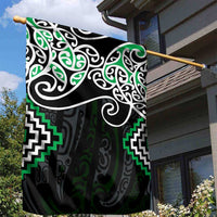 Green Aotearoa Tukutuku Manawa Tapu Garden Flag Ta Moko Toi Maori LT9 - Polynesian Pride