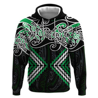 Green Aotearoa Tukutuku Manawa Tapu Hoodie Ta Moko Toi Maori LT9 Pullover Hoodie Green - Polynesian Pride