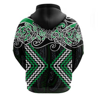 Green Aotearoa Tukutuku Manawa Tapu Hoodie Ta Moko Toi Maori LT9 - Polynesian Pride
