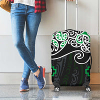 Green Aotearoa Tukutuku Manawa Tapu Luggage Cover Ta Moko Toi Maori LT9 - Polynesian Pride