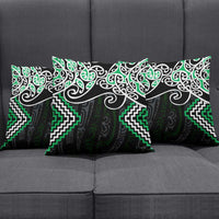 Green Aotearoa Tukutuku Manawa Tapu Pillow Cover Ta Moko Toi Maori LT9 - Polynesian Pride
