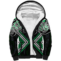 Green Aotearoa Tukutuku Manawa Tapu Sherpa Hoodie Ta Moko Toi Maori LT9 Unisex Green - Polynesian Pride