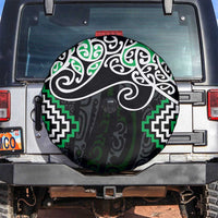 Green Aotearoa Tukutuku Manawa Tapu Spare Tire Cover Ta Moko Toi Maori LT9 Green - Polynesian Pride