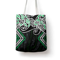 Green Aotearoa Tukutuku Manawa Tapu Tote Bag Ta Moko Toi Maori LT9 - Polynesian Pride