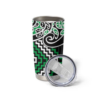 Green Aotearoa Tukutuku Manawa Tapu Tumbler Cup Ta Moko Toi Maori LT9 - Polynesian Pride