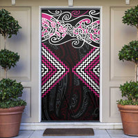 Pink Aotearoa Tukutuku Manawa Tapu Door Cover Ta Moko Toi Maori LT9 Pink - Polynesian Pride