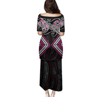 Pink Aotearoa Tukutuku Manawa Tapu Family Matching Puletasi and Hawaiian Shirt Ta Moko Toi Maori LT9 - Polynesian Pride