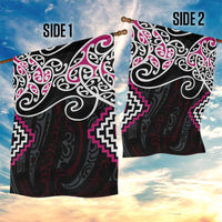 Pink Aotearoa Tukutuku Manawa Tapu Garden Flag Ta Moko Toi Maori LT9 - Polynesian Pride