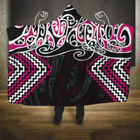 Pink Aotearoa Tukutuku Manawa Tapu Hooded Blanket Ta Moko Toi Maori LT9 - Polynesian Pride