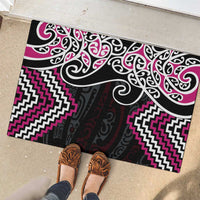 Pink Aotearoa Tukutuku Manawa Tapu Rubber Doormat Ta Moko Toi Maori