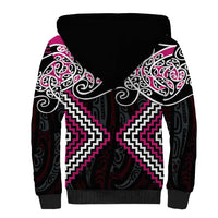 Pink Aotearoa Tukutuku Manawa Tapu Sherpa Hoodie Ta Moko Toi Maori LT9 - Polynesian Pride
