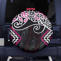 Pink Aotearoa Tukutuku Manawa Tapu Spare Tire Cover Ta Moko Toi Maori LT9 No hole Pink - Polynesian Pride