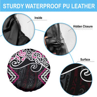 Pink Aotearoa Tukutuku Manawa Tapu Spare Tire Cover Ta Moko Toi Maori LT9 - Polynesian Pride