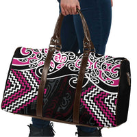 Pink Aotearoa Tukutuku Manawa Tapu Travel Bag Ta Moko Toi Maori LT9 - Polynesian Pride