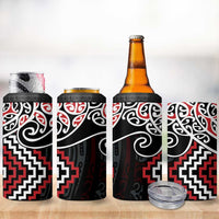 Red Aotearoa Tukutuku Manawa Tapu 4 in 1 Can Cooler Tumbler Ta Moko Toi Maori LT9 - Polynesian Pride