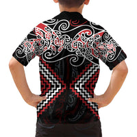 Red Aotearoa Tukutuku Manawa Tapu Family Matching Summer Maxi Dress and Hawaiian Shirt Ta Moko Toi Maori LT9 - Polynesian Pride
