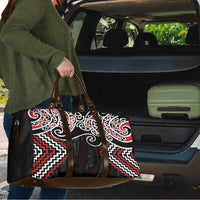 Red Aotearoa Tukutuku Manawa Tapu Travel Bag Ta Moko Toi Maori LT9 - Polynesian Pride