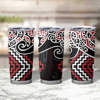 Red Aotearoa Tukutuku Manawa Tapu Tumbler Cup Ta Moko Toi Maori LT9 - Polynesian Pride