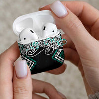 Turquoise Aotearoa Tukutuku Manawa Tapu AirPods Case Ta Moko Toi Maori LT9 - Polynesian Pride