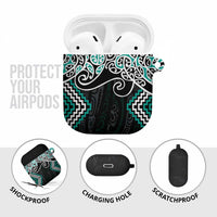 Turquoise Aotearoa Tukutuku Manawa Tapu AirPods Case Ta Moko Toi Maori LT9 - Polynesian Pride