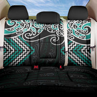 Turquoise Aotearoa Tukutuku Manawa Tapu Back Car Seat Cover Ta Moko Toi Maori LT9 One Size Turquoise - Polynesian Pride