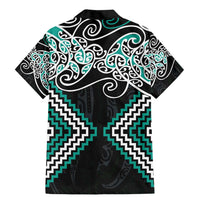 Turquoise Aotearoa Tukutuku Manawa Tapu Family Matching Mermaid Dress and Hawaiian Shirt Ta Moko Toi Maori LT9 - Polynesian Pride