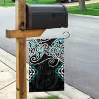 Turquoise Aotearoa Tukutuku Manawa Tapu Garden Flag Ta Moko Toi Maori LT9 - Polynesian Pride
