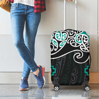 Turquoise Aotearoa Tukutuku Manawa Tapu Luggage Cover Ta Moko Toi Maori LT9 - Polynesian Pride