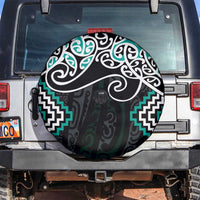 Turquoise Aotearoa Tukutuku Manawa Tapu Spare Tire Cover Ta Moko Toi Maori LT9 Turquoise - Polynesian Pride